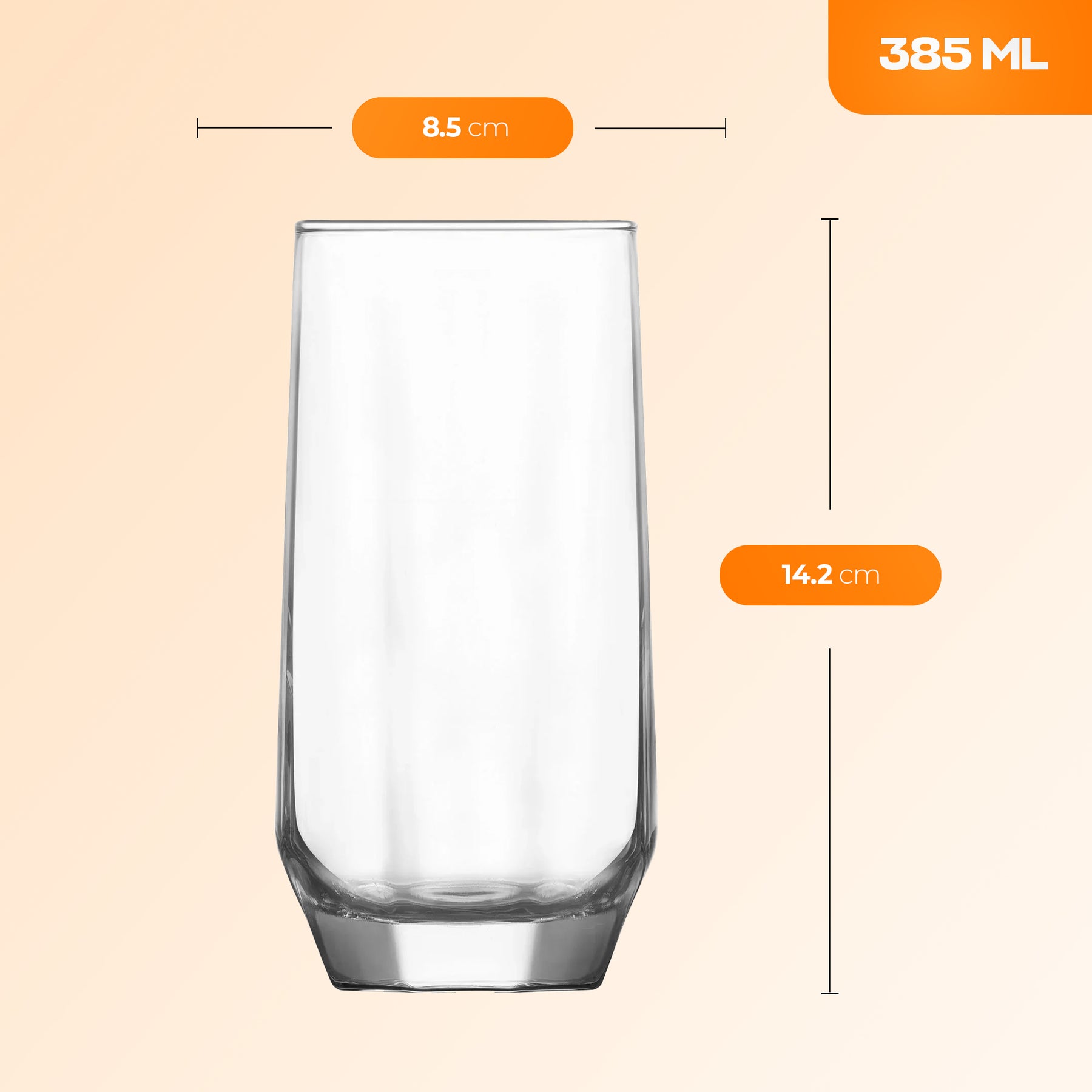 LAV Diamond 18-teiliges Set transparente Gläser arrangiert