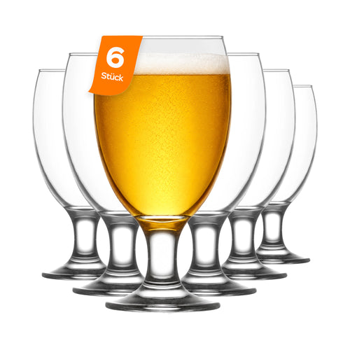 LAV Empire Biergläser 590 ml Transparent 6er Set Vorderansicht
