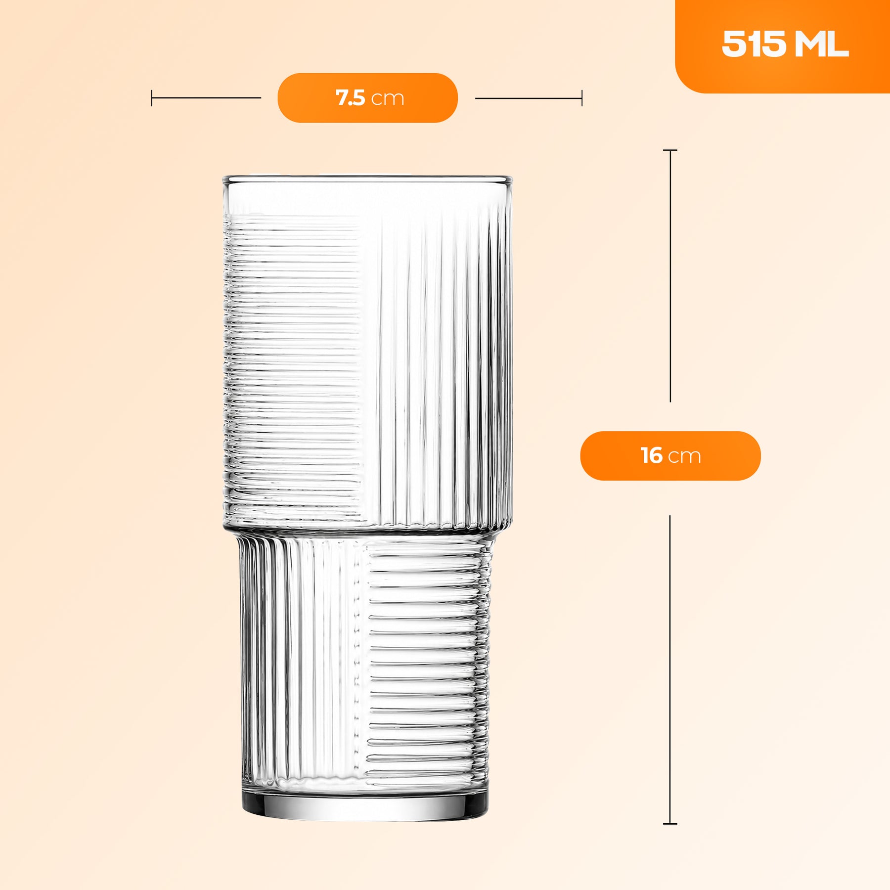 LAV Helen Longdrinkglas - 515 ml, 6er Set