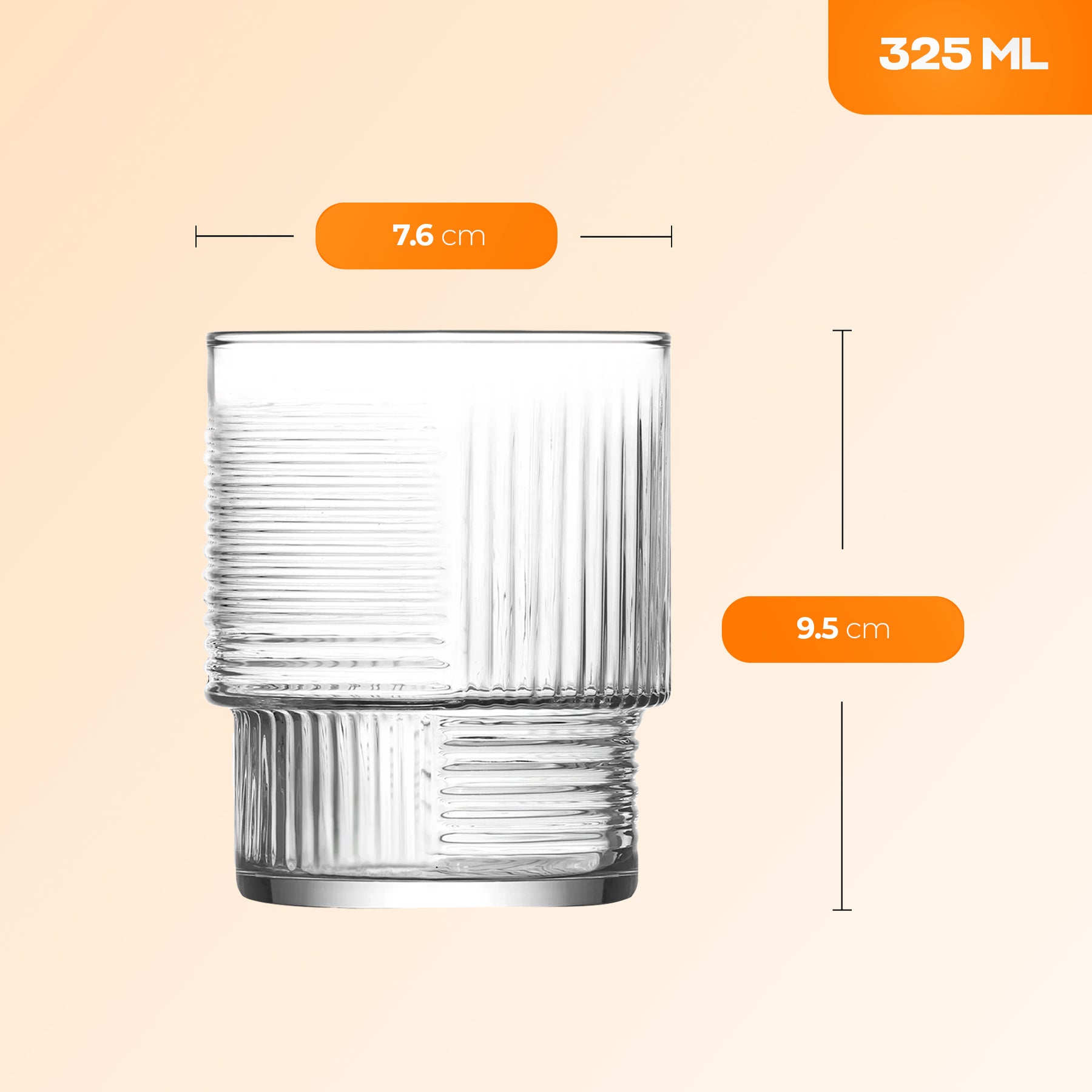 LAV Helen Softdrinkgläser 325 ml Seitenansicht elegantes Glas