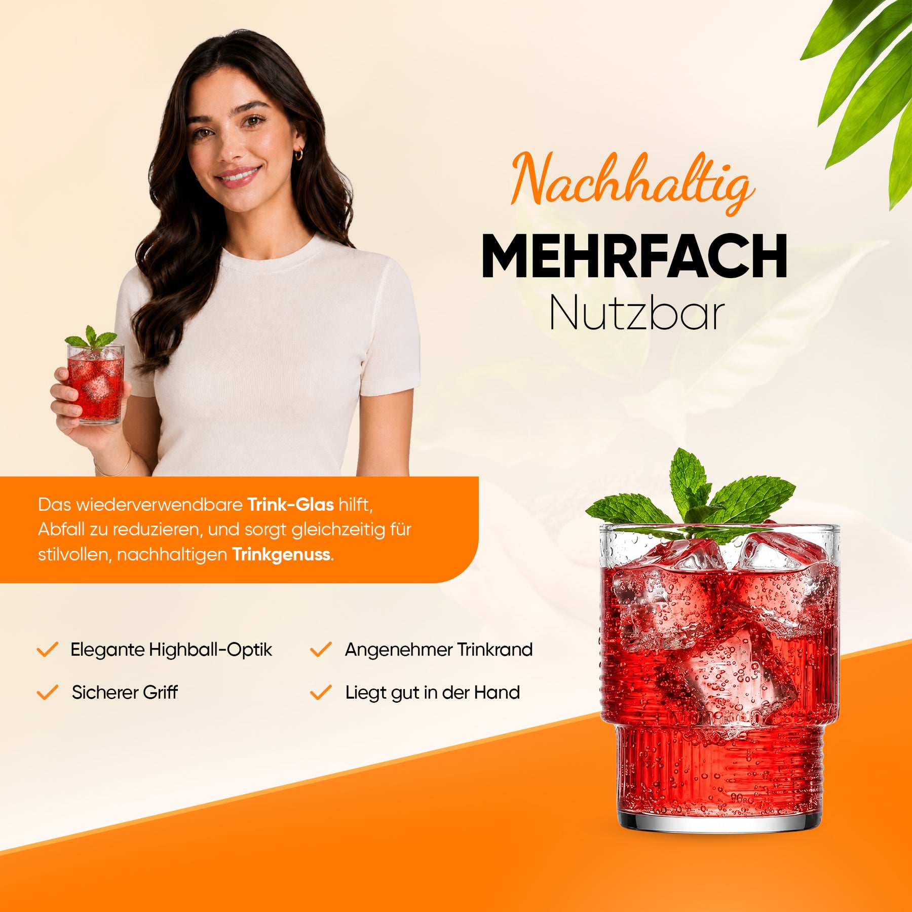 LAV Helen Cocktailgläser Set transparentes Glas für Getränke