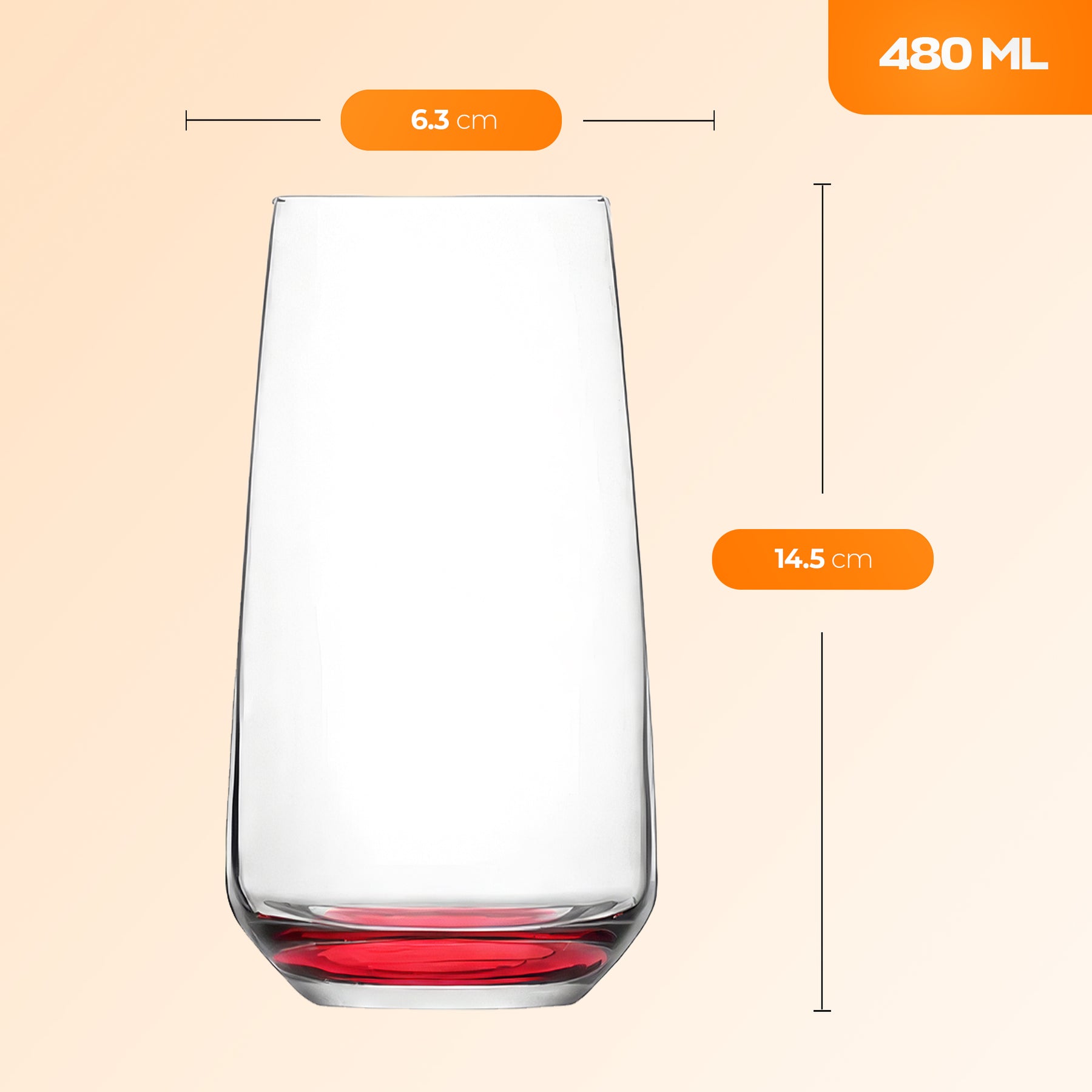 LAV Lal Transparent Rainbow Longdrinkgläser - 480 ml (16 1/4 oz)