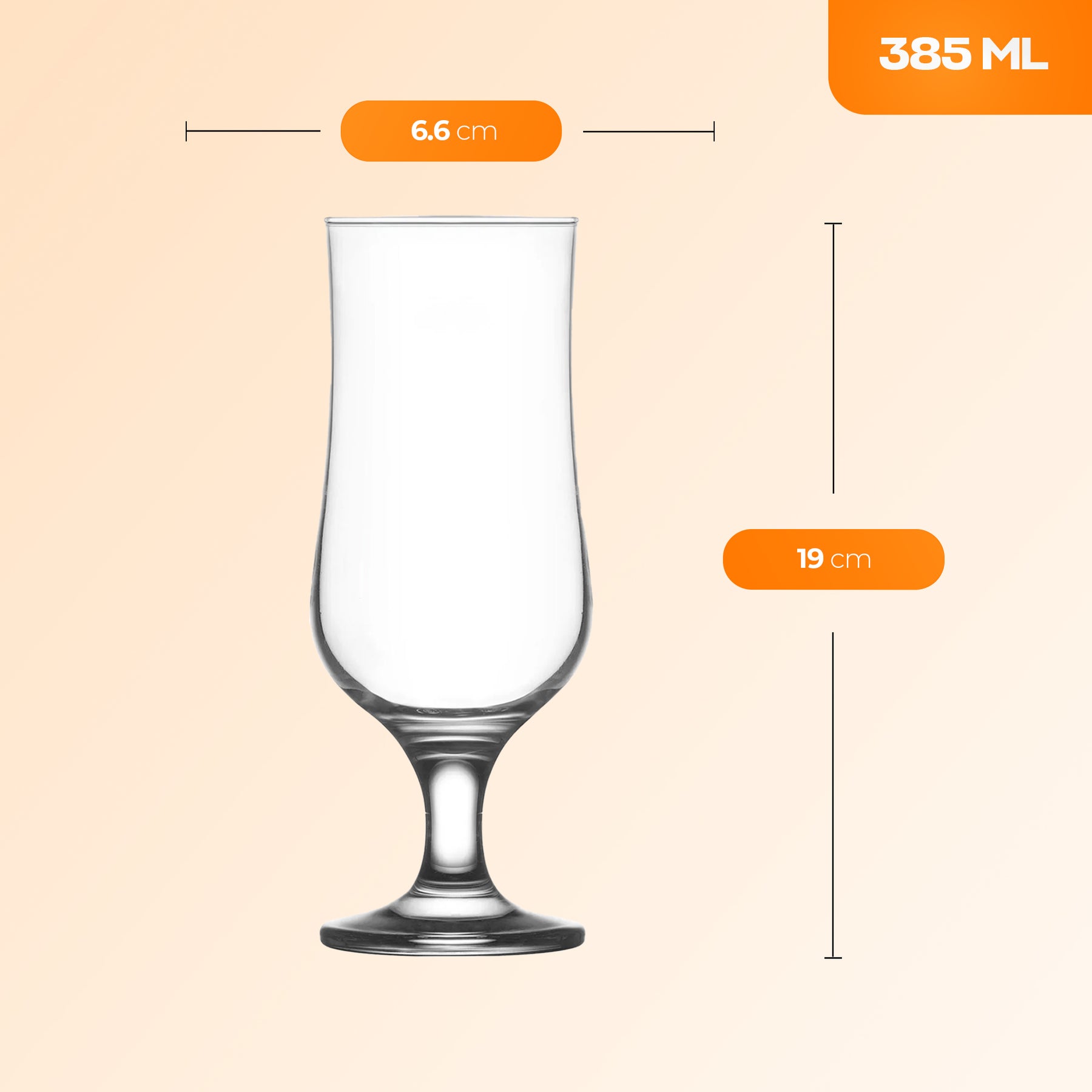 LAV Nevakar Bierglas 385 ml Seitenansicht mit Stiel