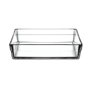 Pasabahce Borcam Auflaufform Glas quadratisch mit Mahlzeiten gefüllt