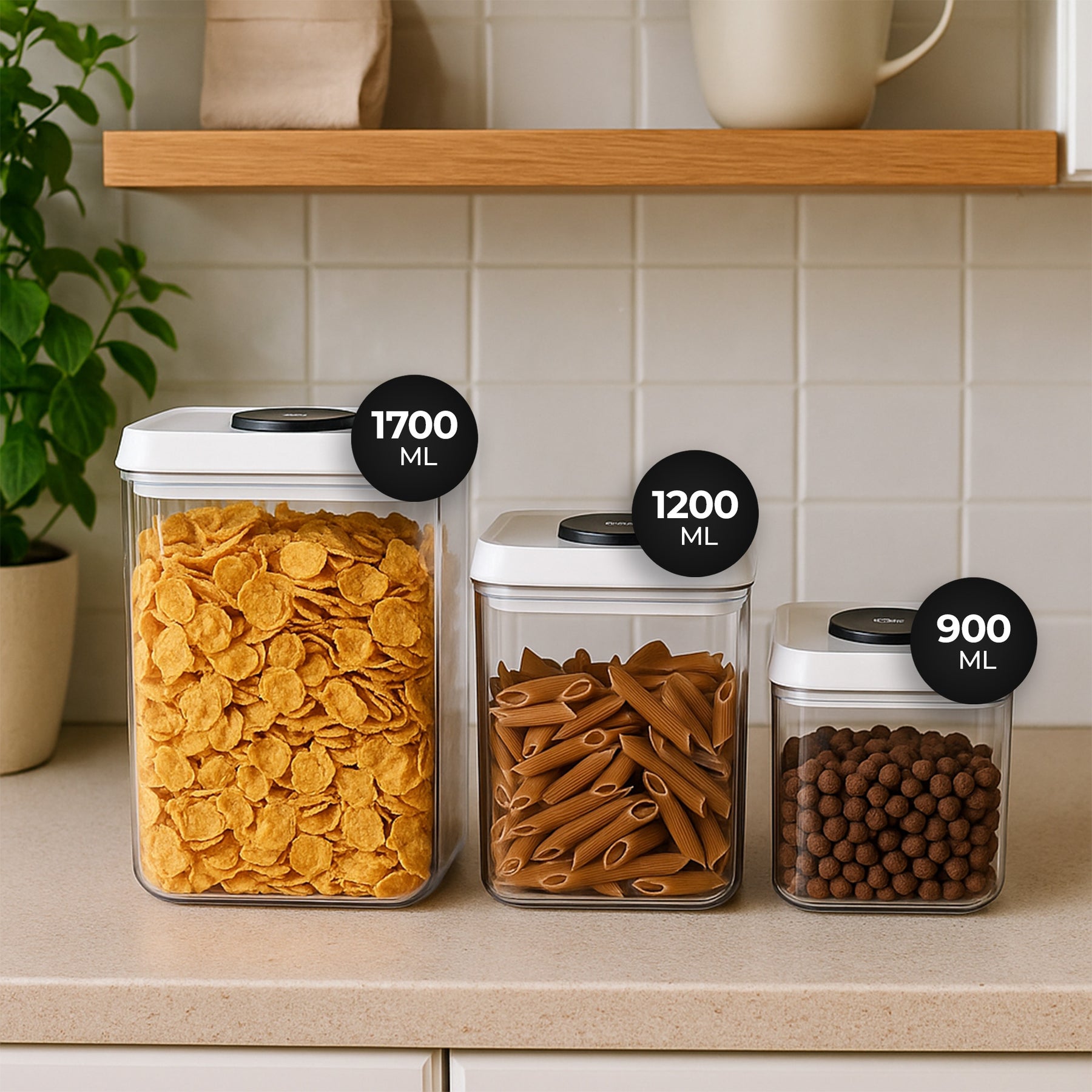 CRALEX Nesta Lebensmittelbehälter  Set - 3-tlg (900/1200/1700 ml)