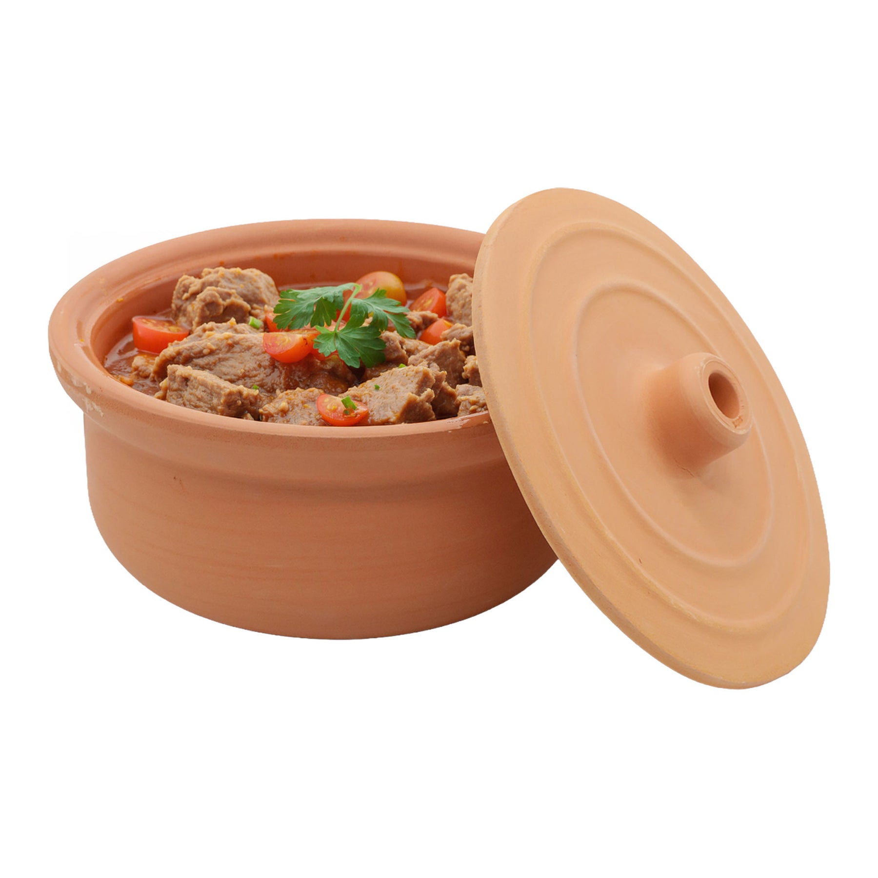 Viapot Small 1350 ml - Natur - Terrakotta-Schmortopf mit Deckel - 20×9 cm