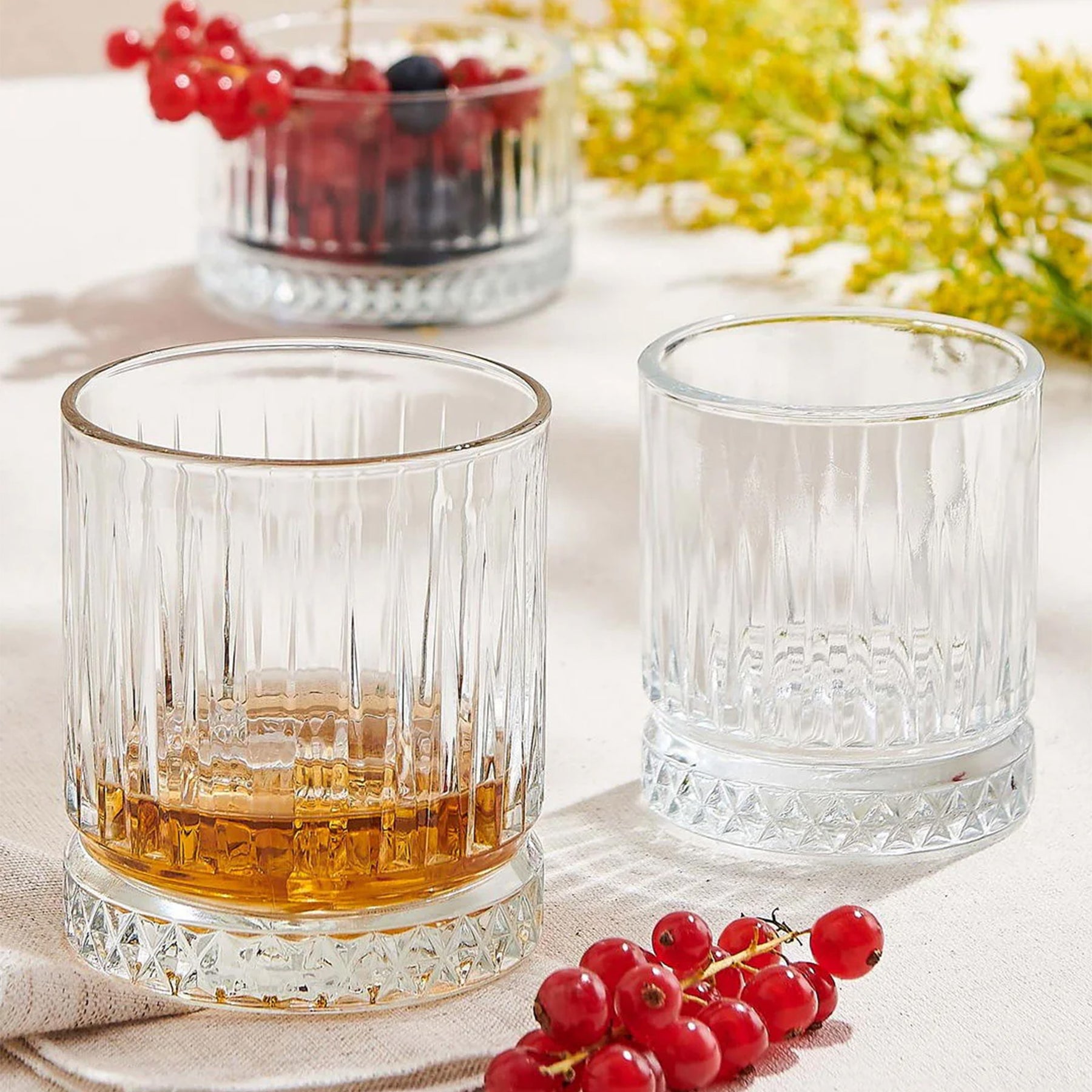 Pasabahce Elysia Whiskyglas 355 ml (11 3/4 oz) - Kristall-Design - 4er Set