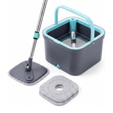 Erkugo Flachmopp Set mit Dual-Tank Eimer, Auswringer und waschbaren Mikrofaserpads