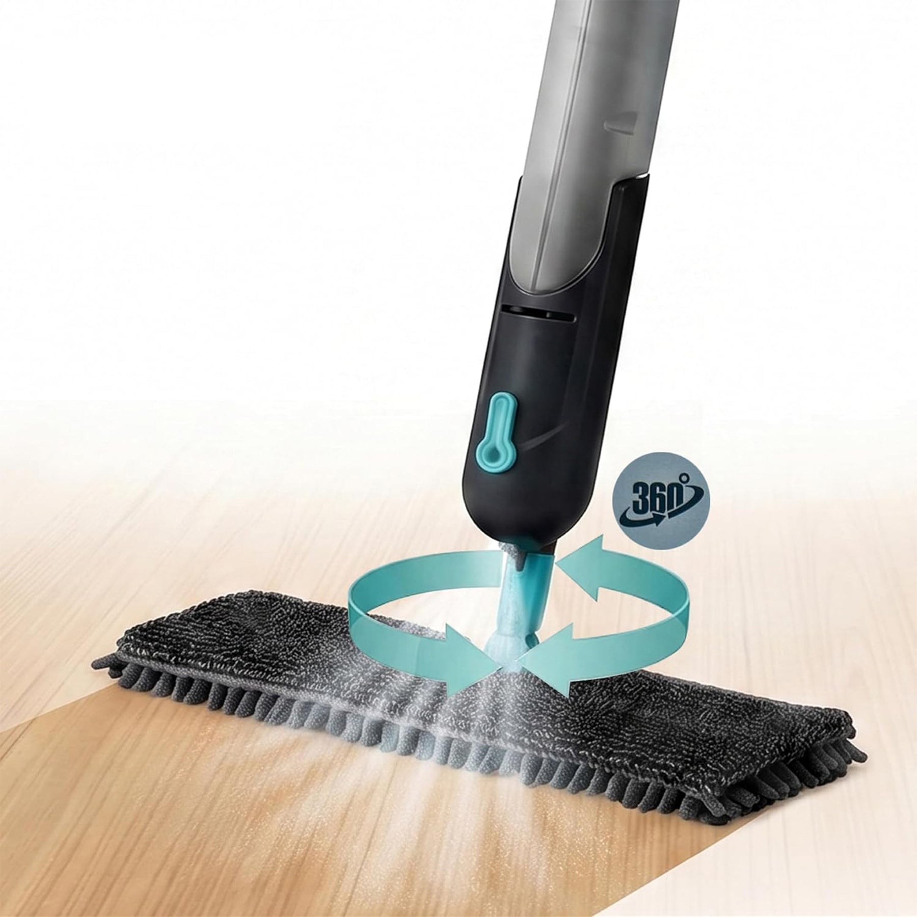 Flachmopp Set mit Dual-Tank Eimer, Auswringer und waschbaren Mikrofaserpads