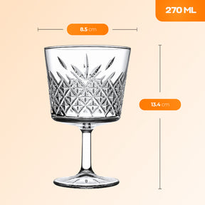 Pasabahce Timeless Cocktailglas 270 ml - Kristall-Schliff Martini Glas
