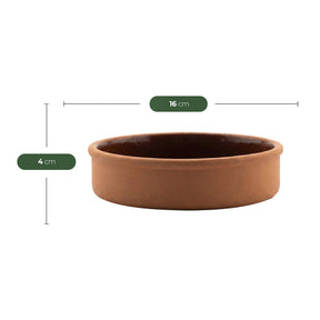 Viapot RUMELI 2er Set - 450 ml - Innen Braun Glasiert - Terrakotta-Schalen - 16×4 cm