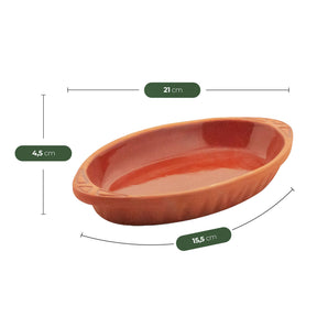 Viapot KILIS Medium 600 ml - Innen Braun Glasiert - Terrakotta-Auflaufform - 28×15,5×4,5 cm