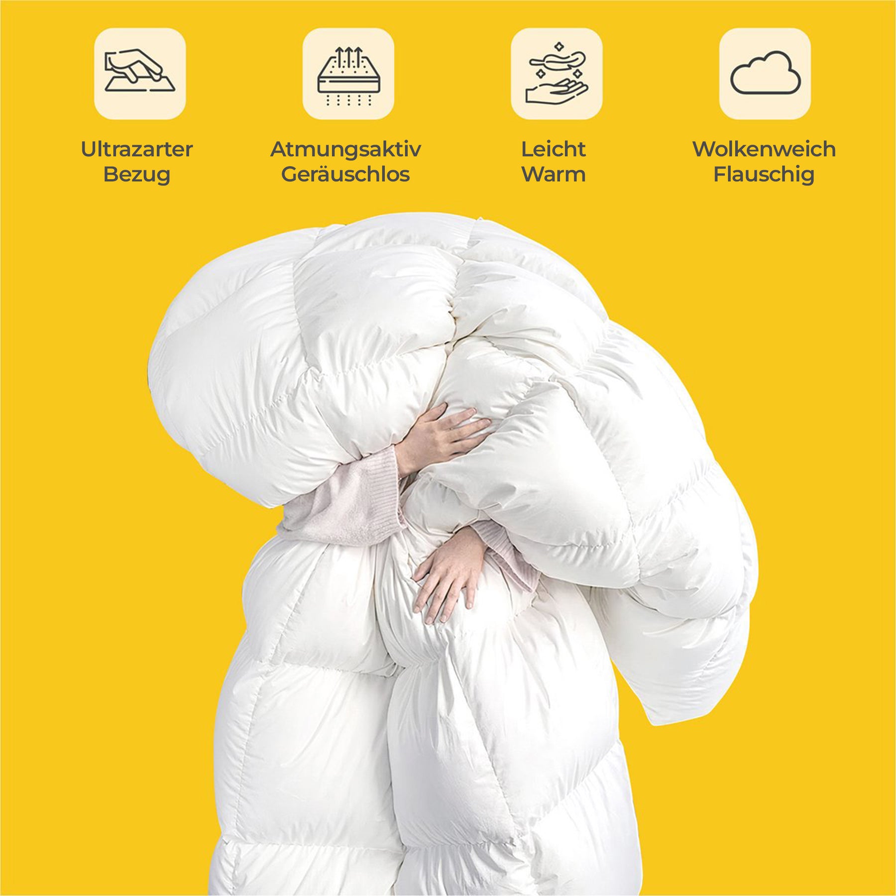 Sleep Comfy Dons Serie - Ganzjahresdecke Einzelbett, Antiallergisch & Waschbar