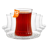 Pasabahce Elysia Teeset - Teegläser mit Untertassen, 170ml