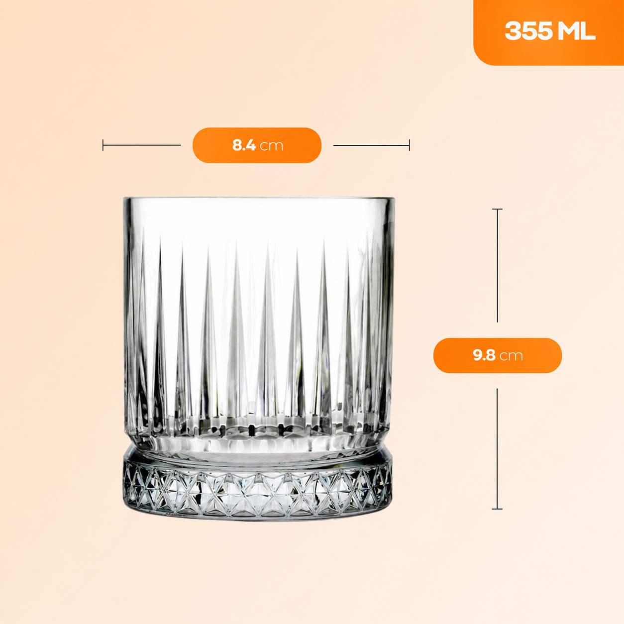 Pasabahce Elysia Whiskyglas 355 ml (11 3/4 oz) - Kristall-Design