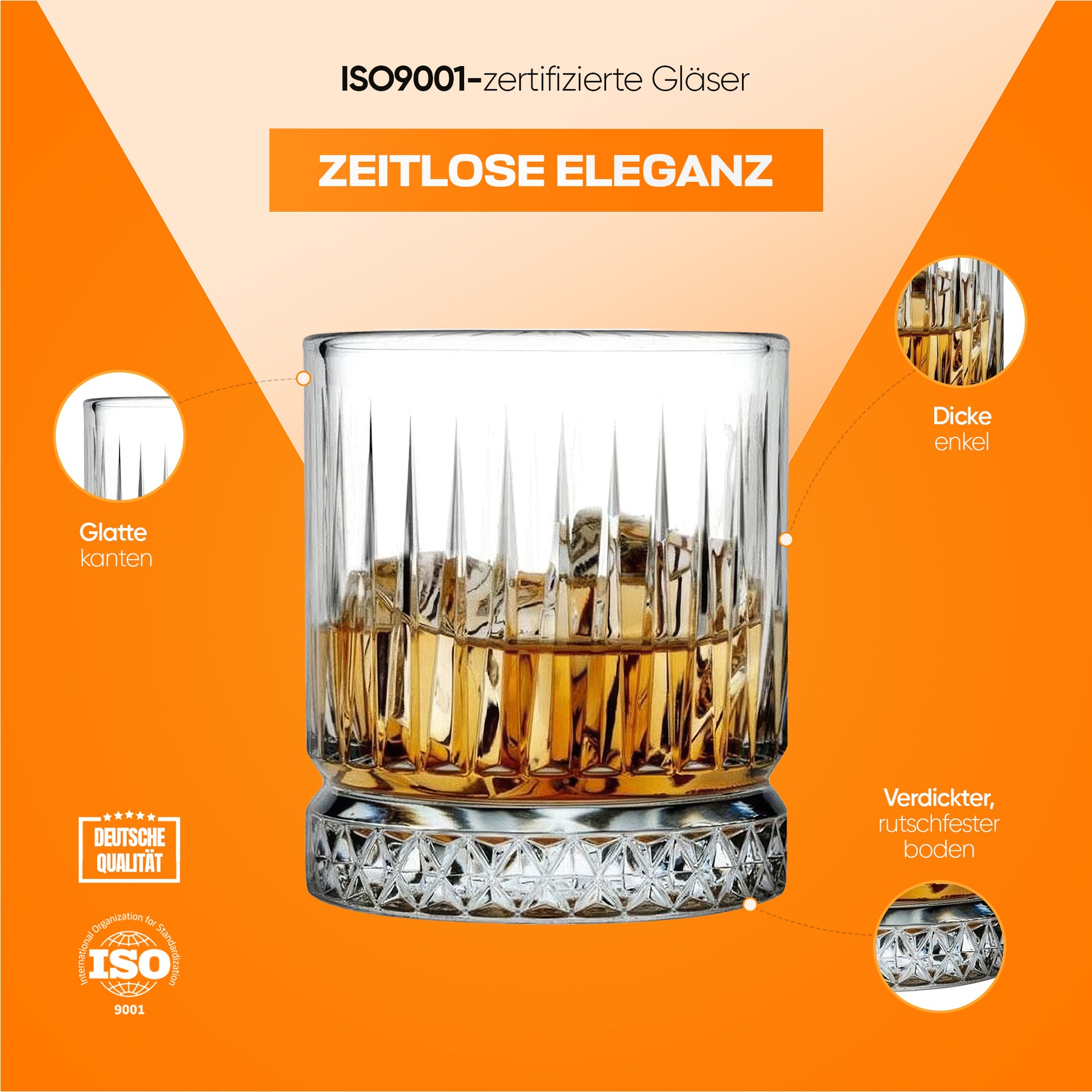 Pasabahce Elysia Whiskyglas 355 ml (11 3/4 oz) - Kristall-Design
