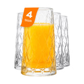 Pasabahce Leafy Longdrinkglas Seitenansicht elegantes Blattdekor