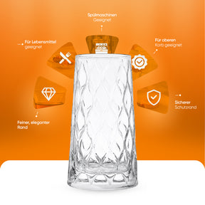 Pasabahce Leafy Longdrinkglas Munddurchmesser und Rand Detail
