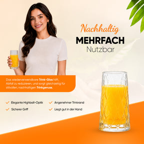 Pasabahce Leafy Longdrinkglas mit Getränk Cocktail Präsentation