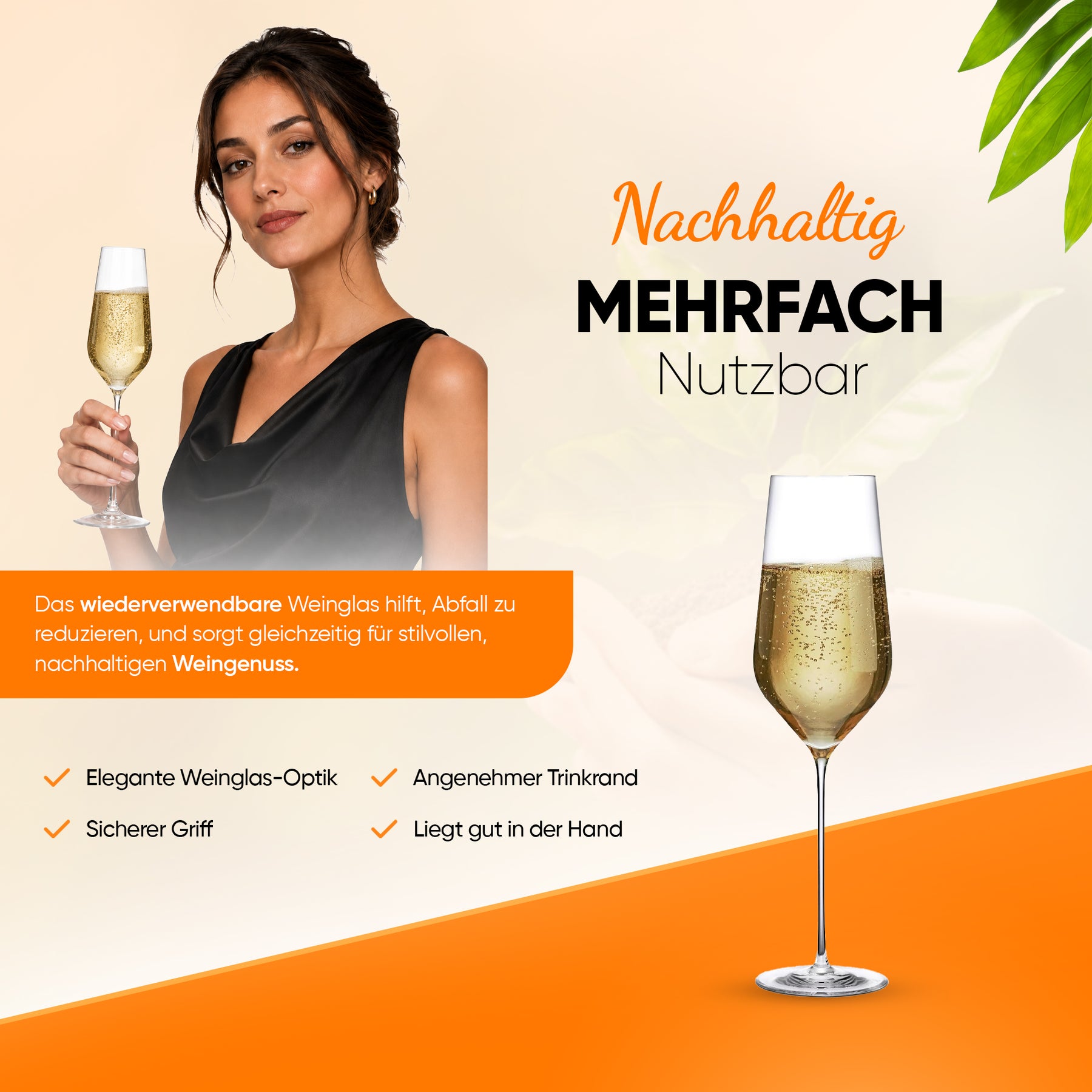 Pasabahce NUDE Stem Zero Trio Champagnerglas - 285 ml