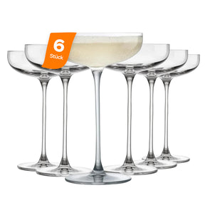 Nude Savage Coupeschalen 6er-Set, 220 ml, Kristallglas