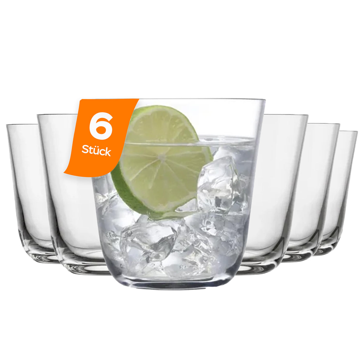 Nude Savage Wassergläser 6er-Set, 260 ml, Kristallglas