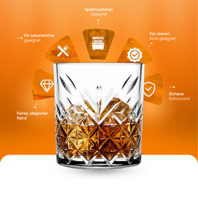 Pasabahce Timeless Whiskyglas 205 ml Detailaufnahme Facettenschliff