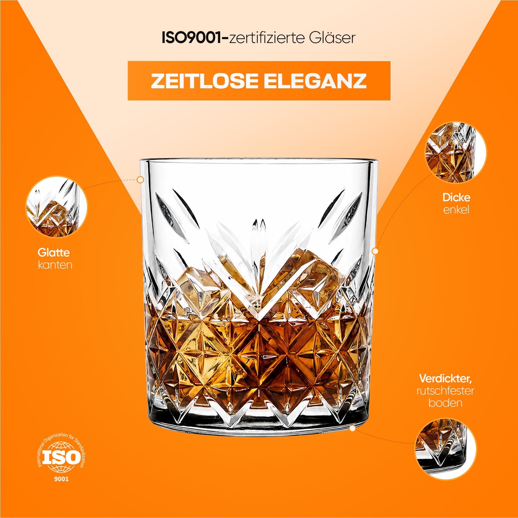 Pasabahce Timeless Klassisches Whiskyglasset Höhe 83 mm