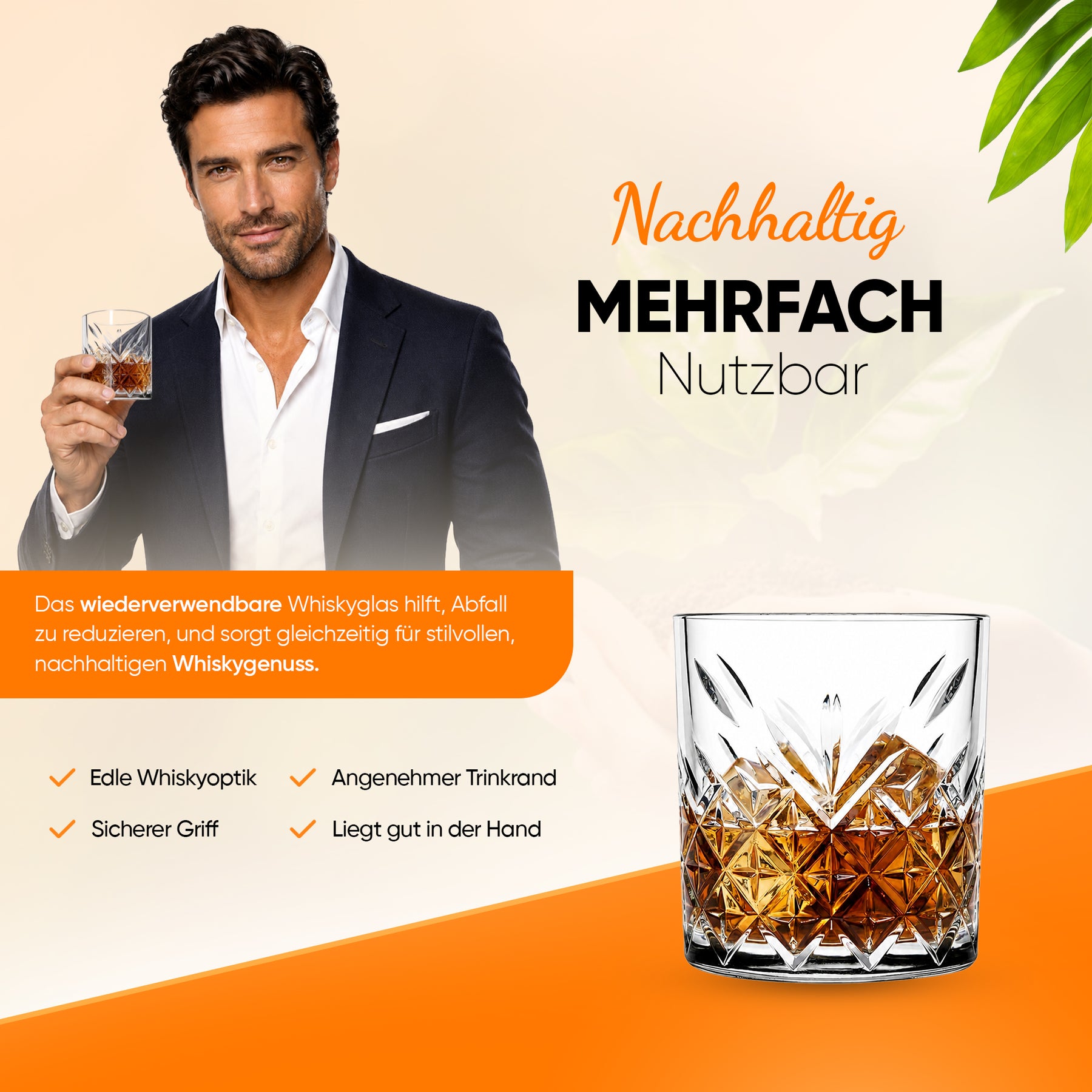 Pasabahce Timeless Whiskyglasset transparent Tischansicht