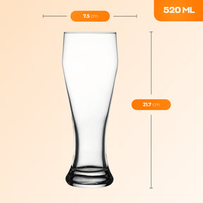 Pasabahce Bierglas 520 ml Seitenansicht mit Stiel