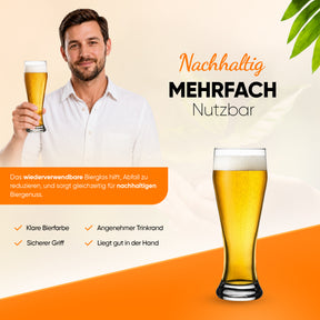Pasabahce Weizenbier Pils Glas 520 ml Nahaufnahme Glasrand