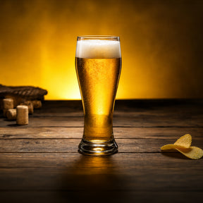 Pasabahce Weizenbier Bierglas 520 ml auf Holztisch Lifestyle