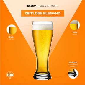 Pasabahce Weizenbeer Glas 665 ml stilvolle Bierpräsentation