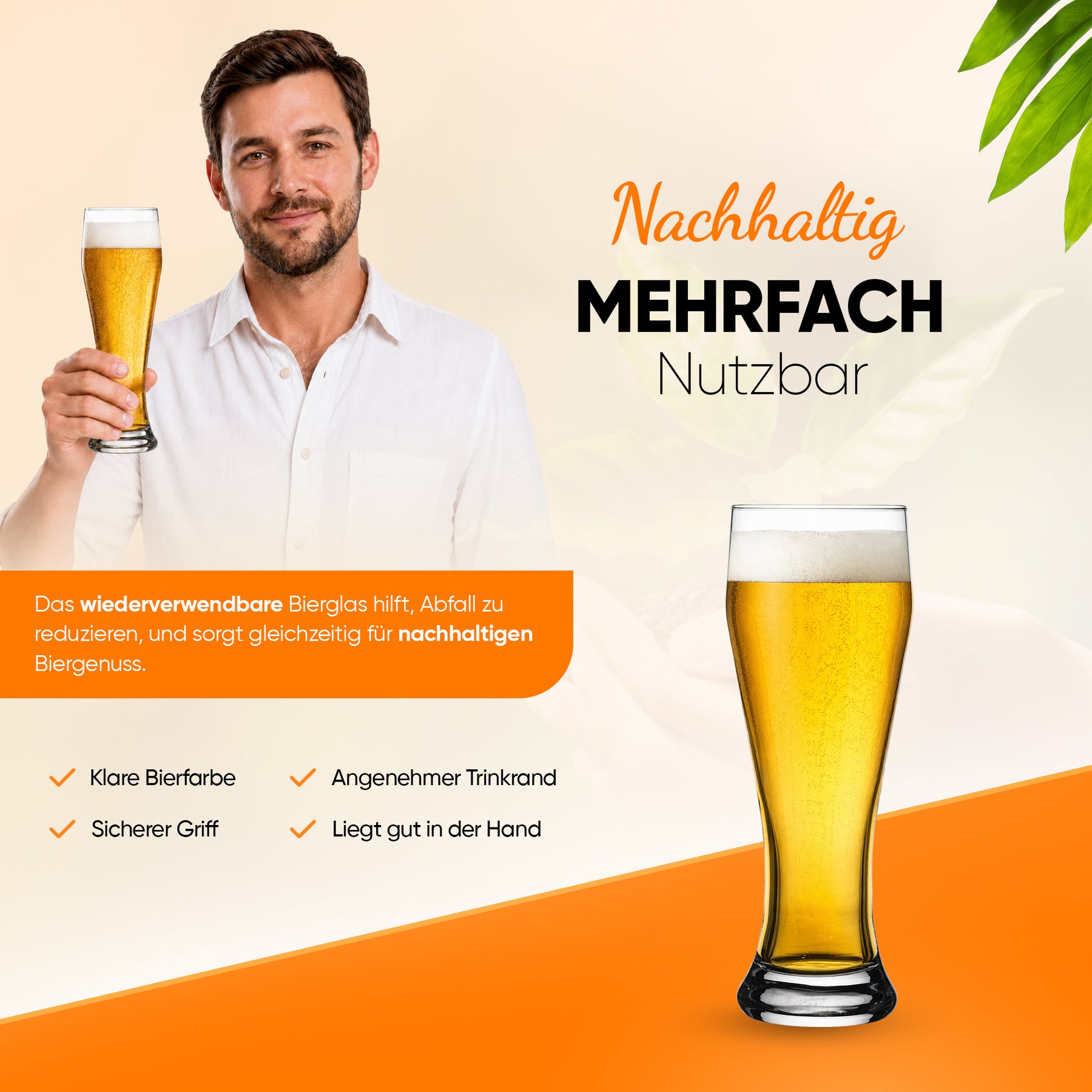 Weizenbier Glas Pasabahce große Kapazität 665 ml Detail