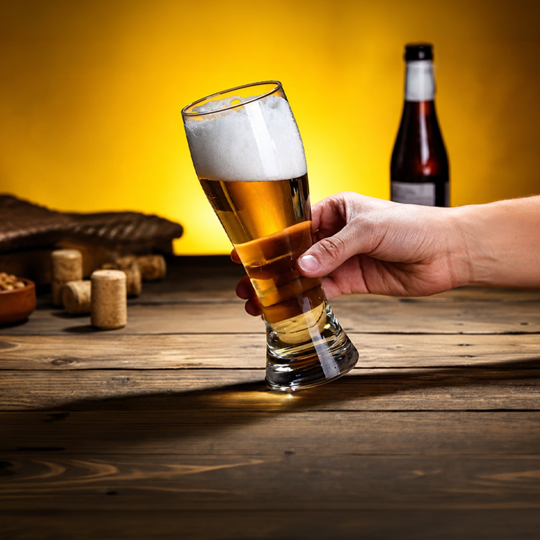 Bierglas 665 ml Pasabahce mit Stielpartie Nahaufnahme