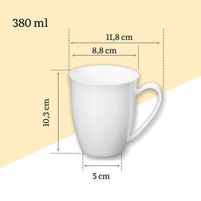 Wilmax Tassen 380 ml Weiß Porzellan 2er Set WL-993014/A2