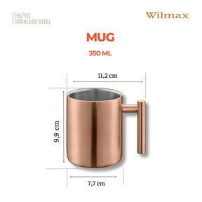 Wilmax Doppelwand Becher 350 ml Edelstahl Bronze WL-517610125/A
