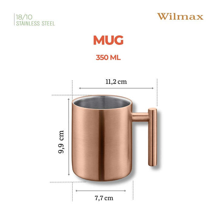 Wilmax Doppelwand Becher 350 ml Edelstahl Bronze WL-517610125/A