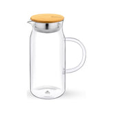 Wilmax Borosilikat Glas Krug mit Bambusdeckel