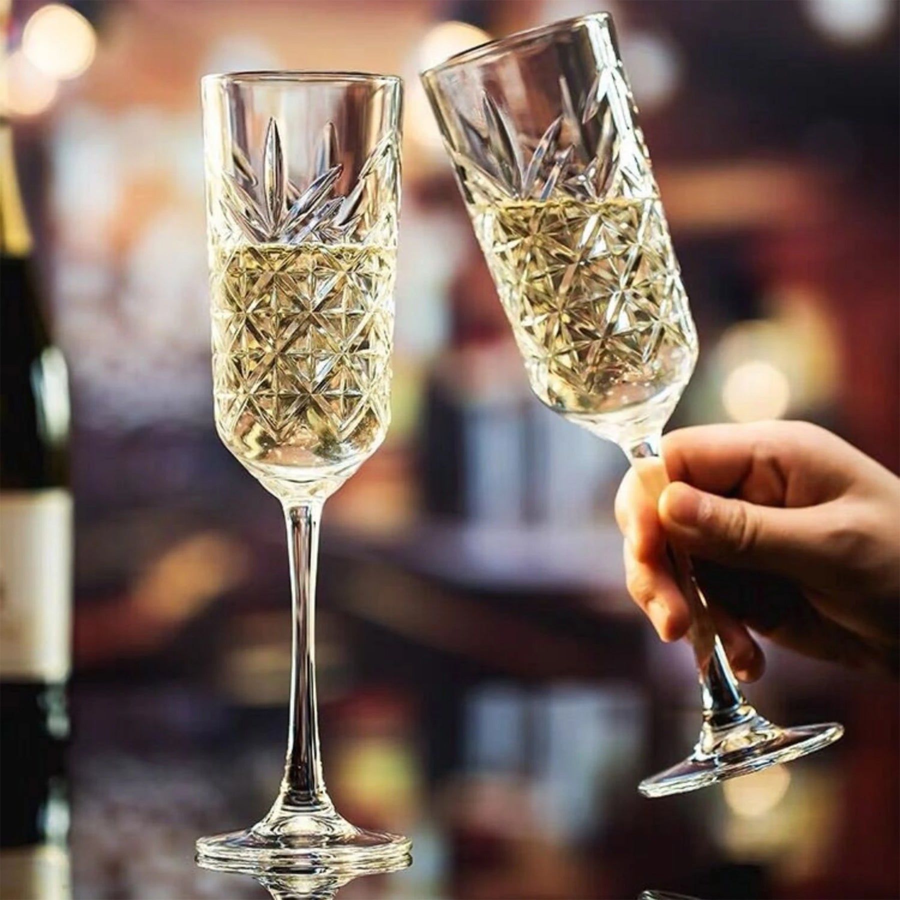 Pasabahce Timeless Sektgläser - Kristall Champagner Flute 175 ml - 4er Set