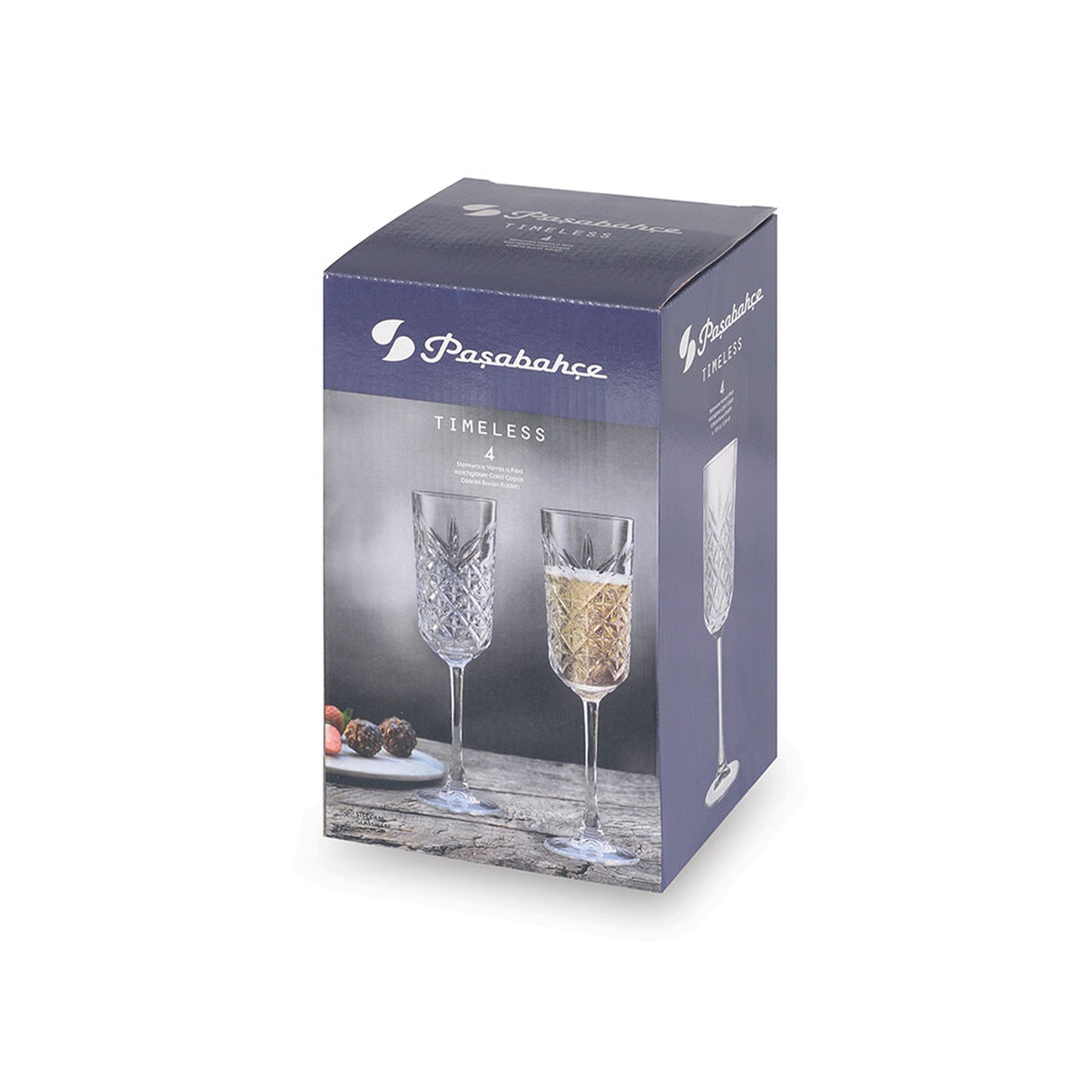 Pasabahce Timeless Sektgläser - Kristall Champagner Flute 175 ml - 4er Set