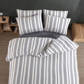 Nordic Schiller Bettbezug-Set für Einzelbett Garngefärbt, hypoallergen, 4-teilig