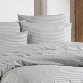 Nordic Schiller Einzelbettbezug-Set mit gestreiften elastischen Laken - 160x220 cm, Knitterresistent