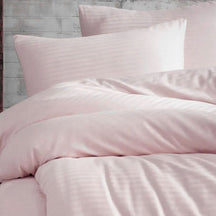 Nordic Schiller Einzelbettbezug-Set mit gestreiften elastischen Laken - 160x220 cm, Knitterresistent