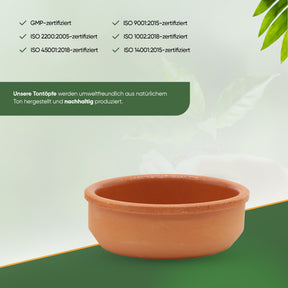 Viapot ANADOLU 6er Set - 250 ml - Innen Braun Glasiert - Terrakotta-Schalen - 12×4 cm