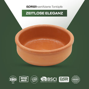 Viapot ANADOLU 6er Set - 250 ml - Innen Braun Glasiert - Terrakotta-Schalen - 12×4 cm