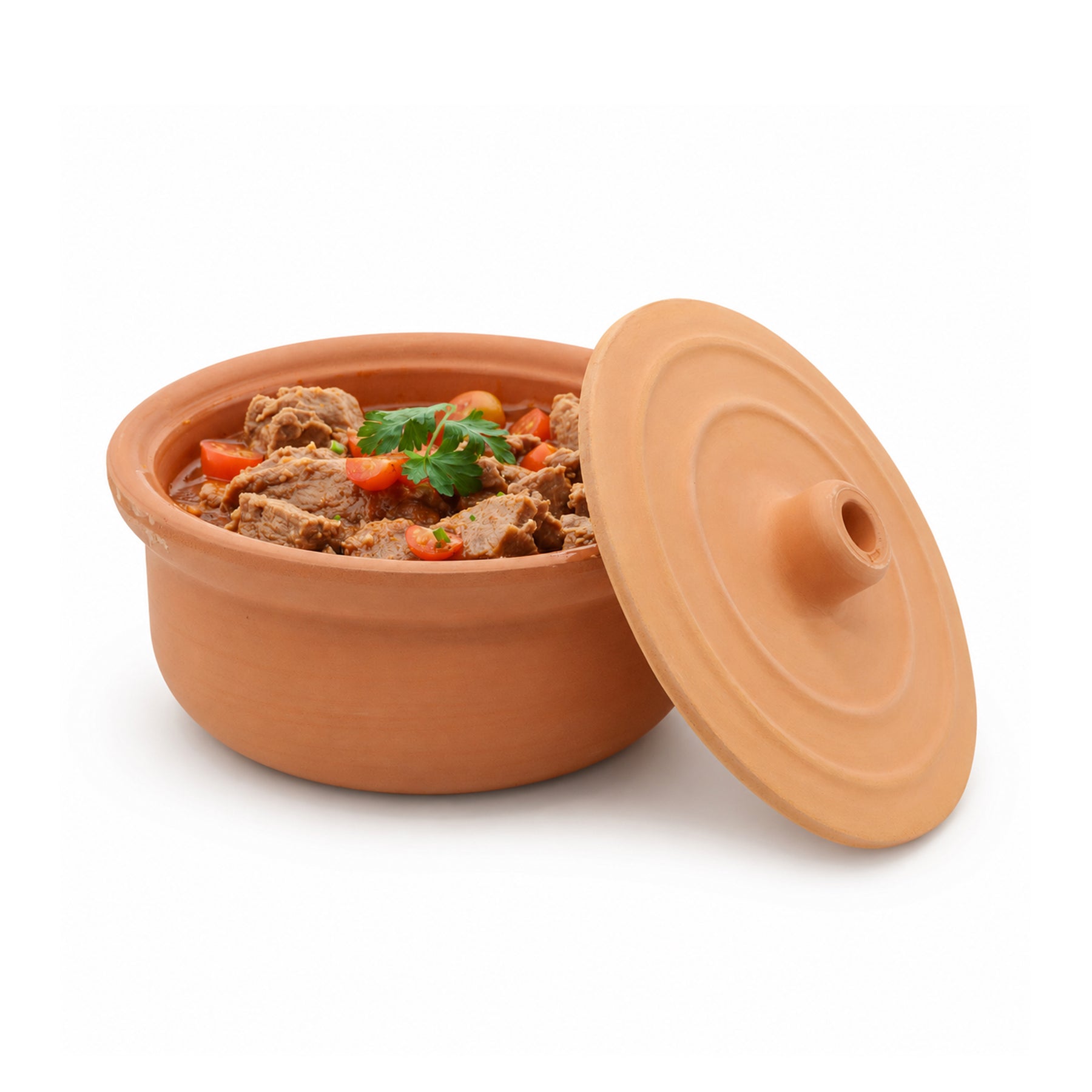 Viapot Small 1350 ml - Natur - Terrakotta-Schmortopf mit Deckel - 20×9 cm