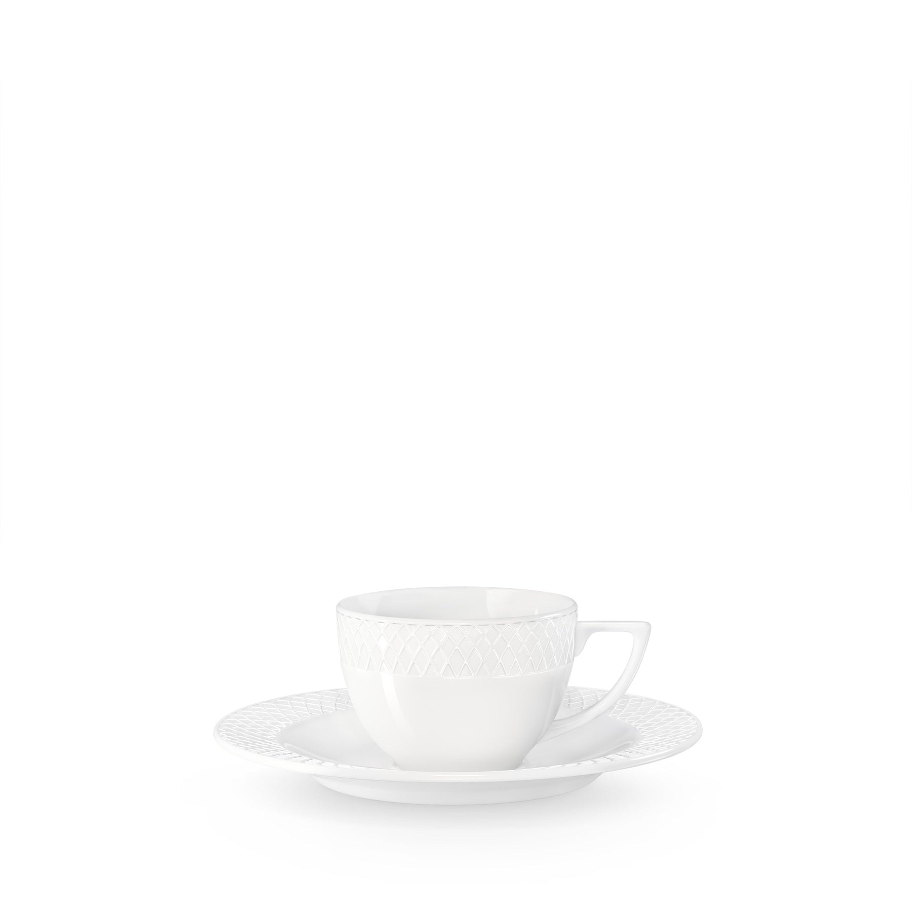 Wilmax Tasse mit Untertasse 90 ml Weiß Porzellan 6er Set WL-880101400/AB6