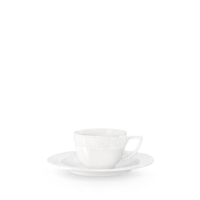 Wilmax Tasse mit Untertasse 90 ml Weiß Porzellan 6er Set WL-880101400/AB6