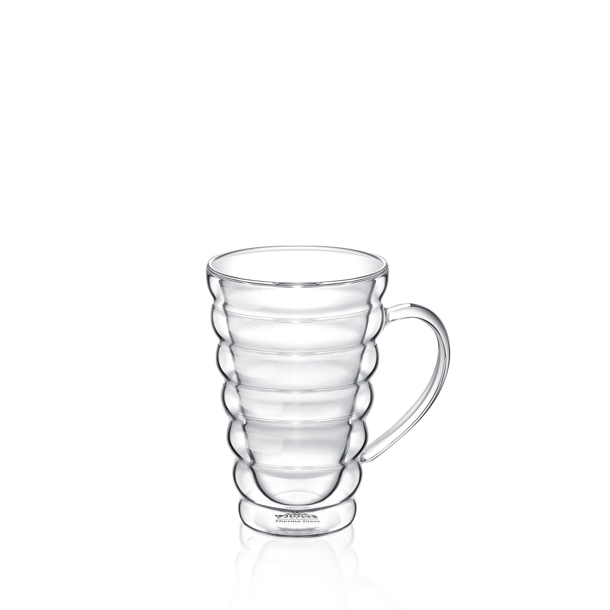Wilmax Doppelwandige Thermoglas-Tasse mit Henkel